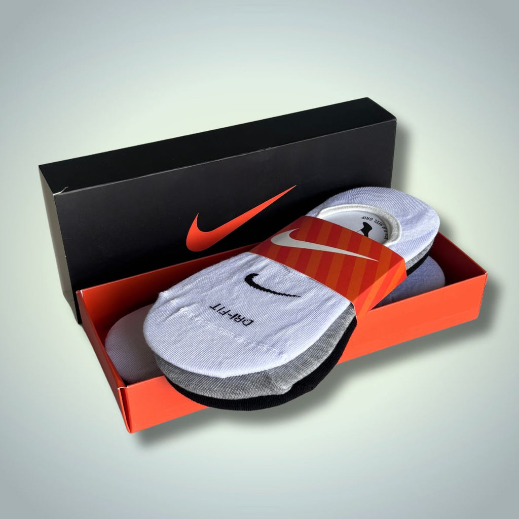 Nike комплект 3 чифта невидими чорапи, 40-45. Черни, Сиви, Бели. Premium качество