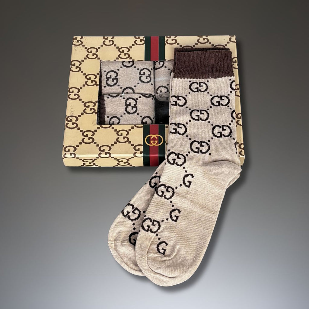 Gucci комплект 4 чифта чорапи, 40-45. Бежови. Premium качество