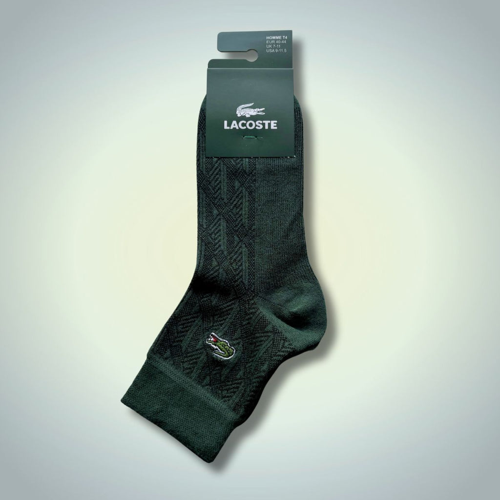 Lacoste къси чорапи, 40-44. Тъмнозелени, Jacquard. Premium качество