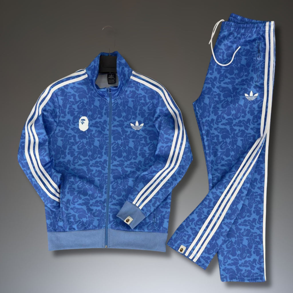 Adidas x A Bathing Ape мъжки спортен екип, син. Premium качество