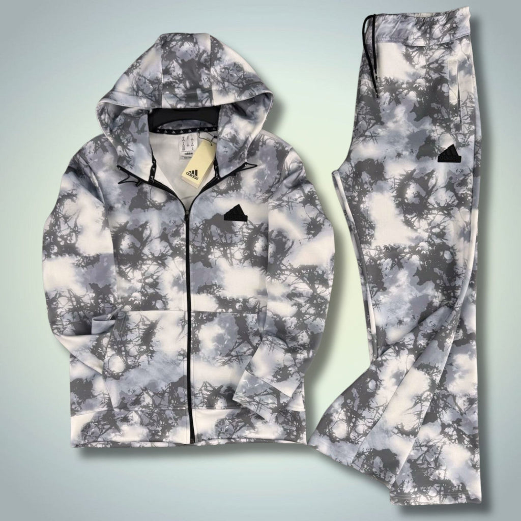 Adidas мъжки спортен екип, 2025, преливащ десен, сив. Premium качество