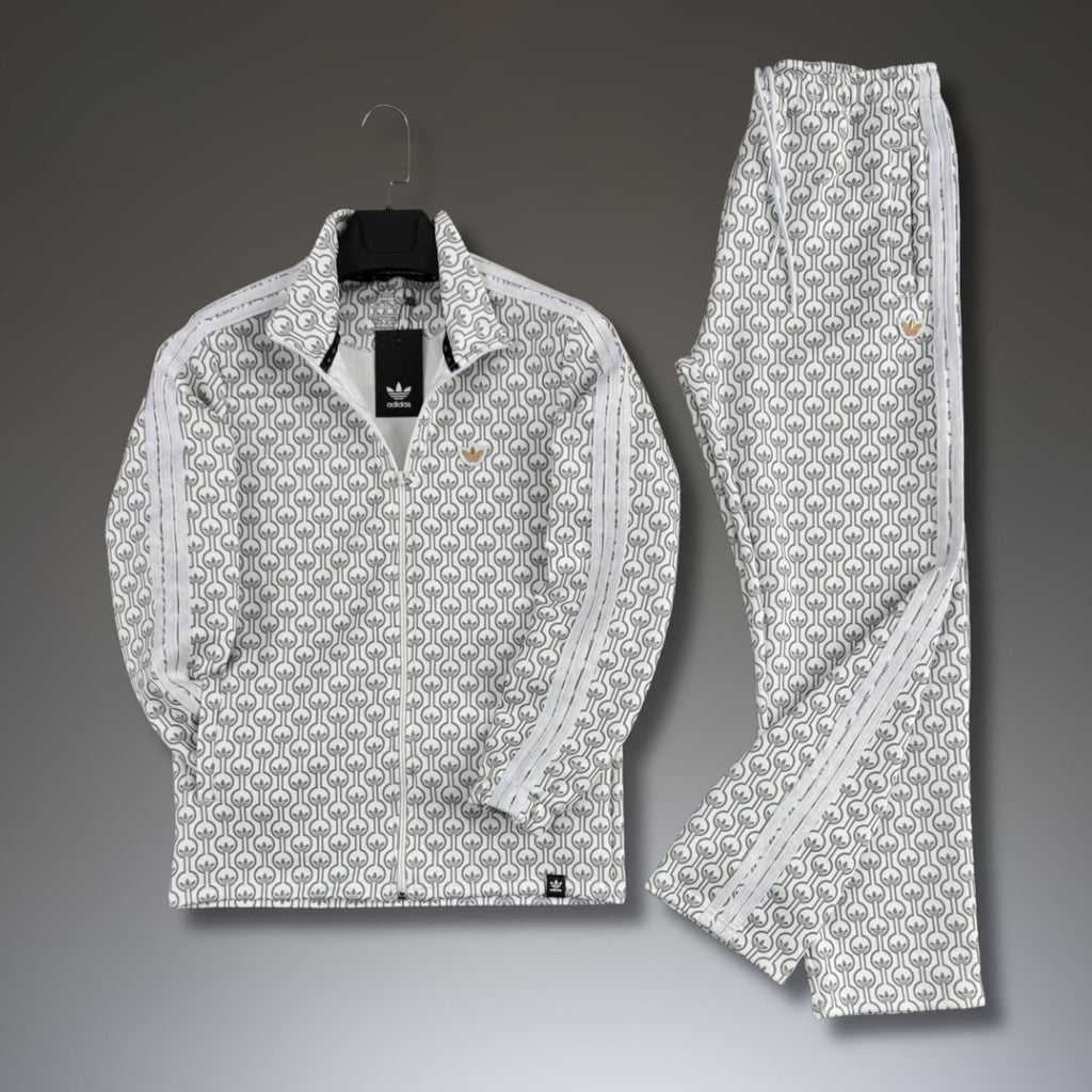 Adidas DJ мъжки спортен екип, бяло-сив. Premium качество