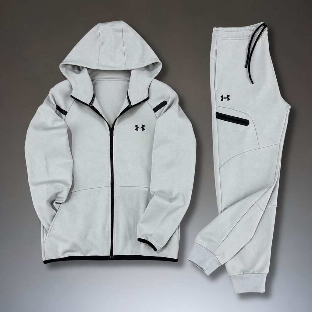 Under Armour мъжки спортен екип с рефлектиращи детайли, светло сив. Premium качество