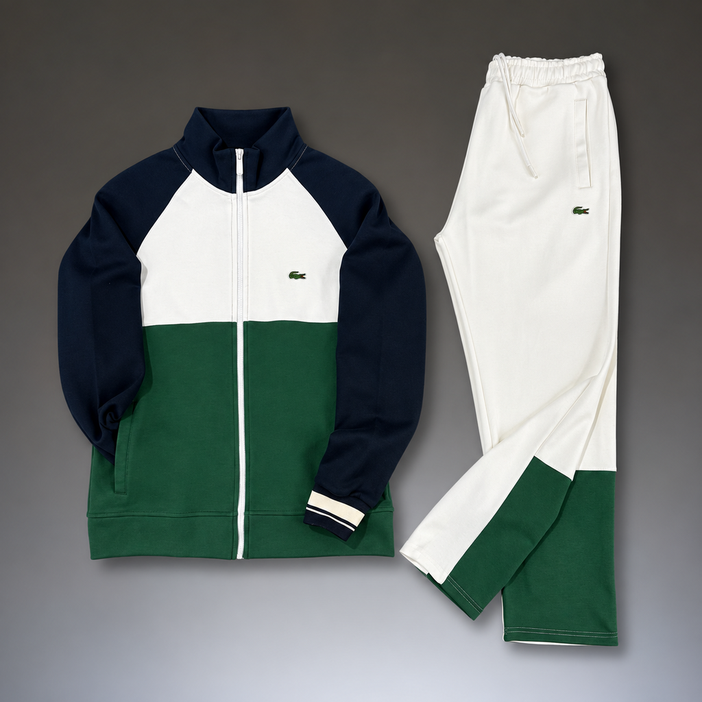 Lacoste мъжки спортен екип, три цвята, тъмносин - бял - зелен. Premium качество