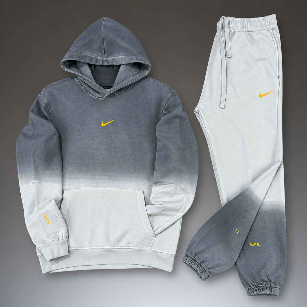 Nike Nocta мъжки спортен екип, преливащ десен, бял - сив. Premium качество