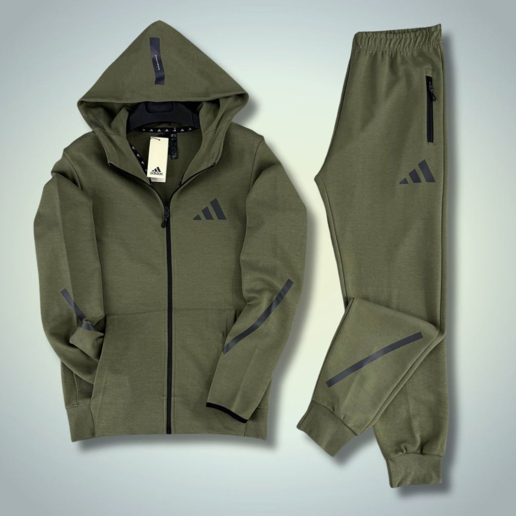 Adidas мъжки спортен екип, 2025, маслинено зелен. Premium качество