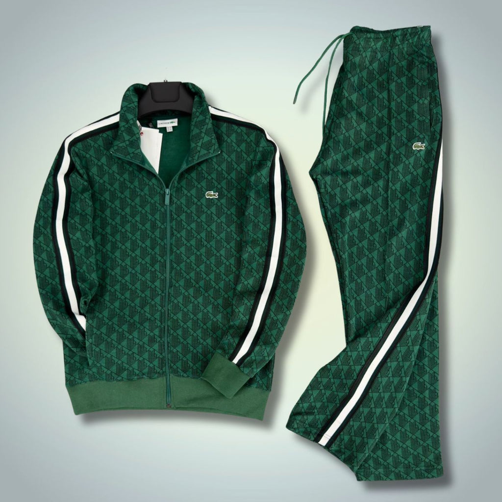Lacoste мъжки спортен екип, Jacquard Monogram, тъмнозелен. Premium качество