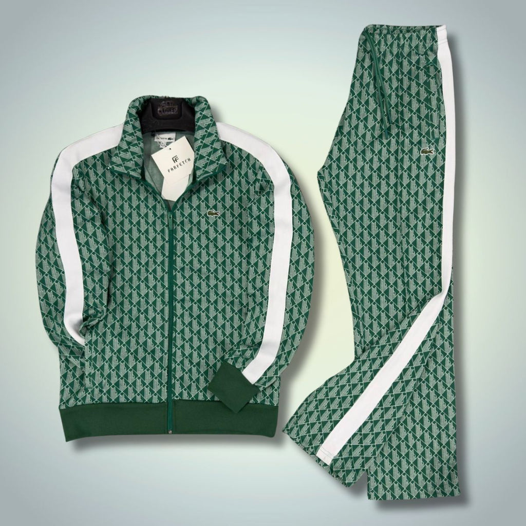 Lacoste мъжки спортен екип, Jacquard Monogram, зелен. Premium качество
