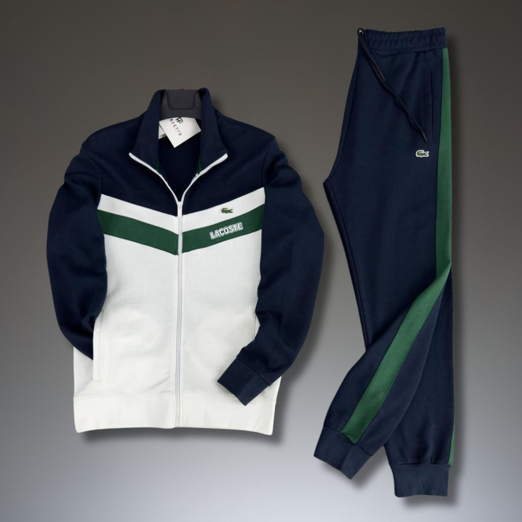 Lacoste мъжки спортен екип, тъмносин - бял. Premium качество