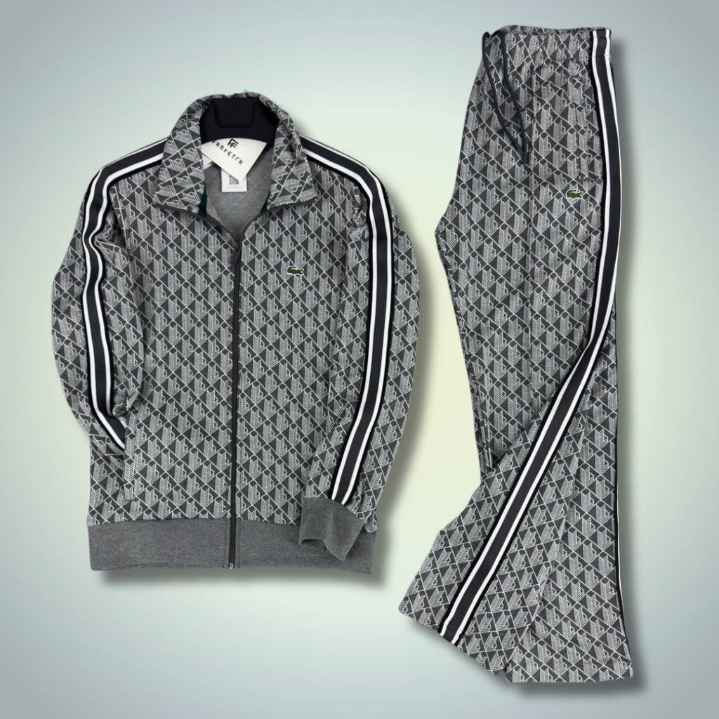 Lacoste мъжки спортен екип, Jacquard Monogram, графитен - сив. Premium качество