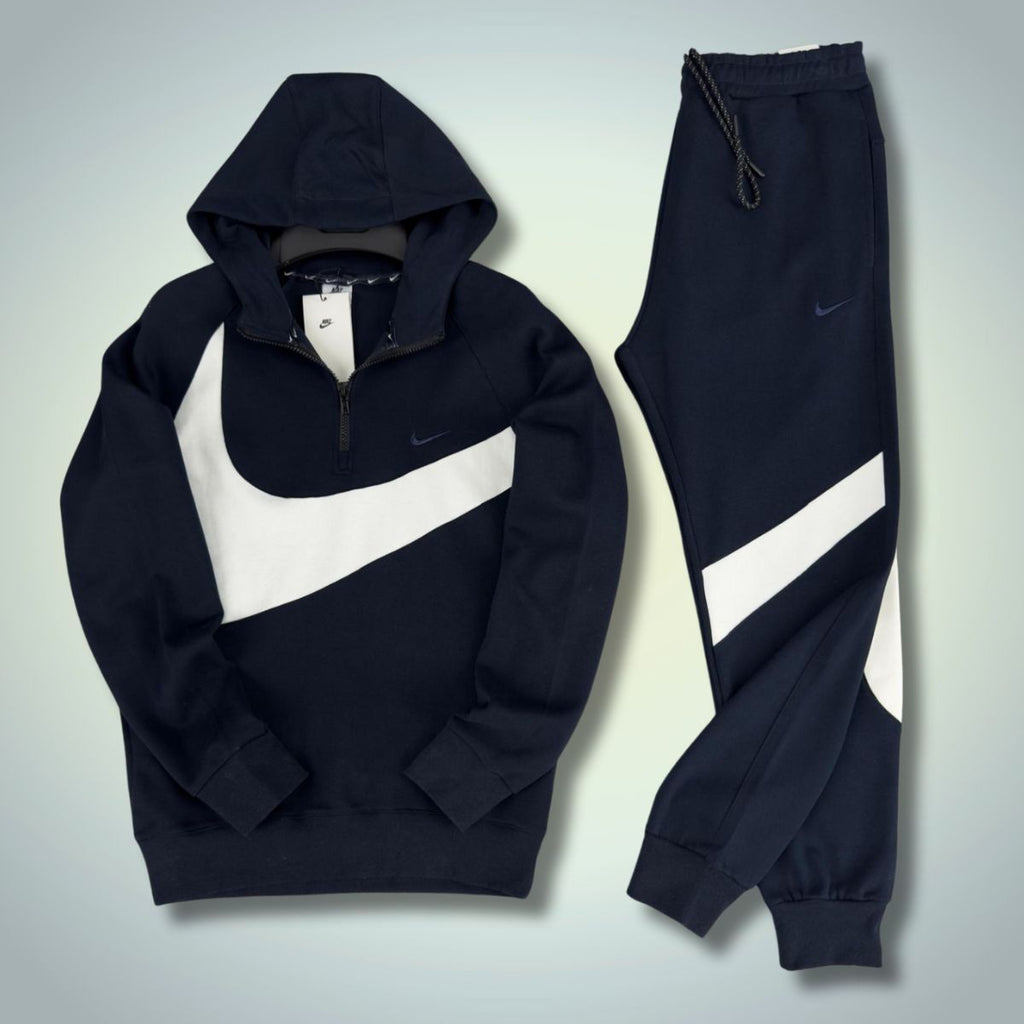 Nike мъжки спортен екип, голямо лого, тъмносин. Premium качество