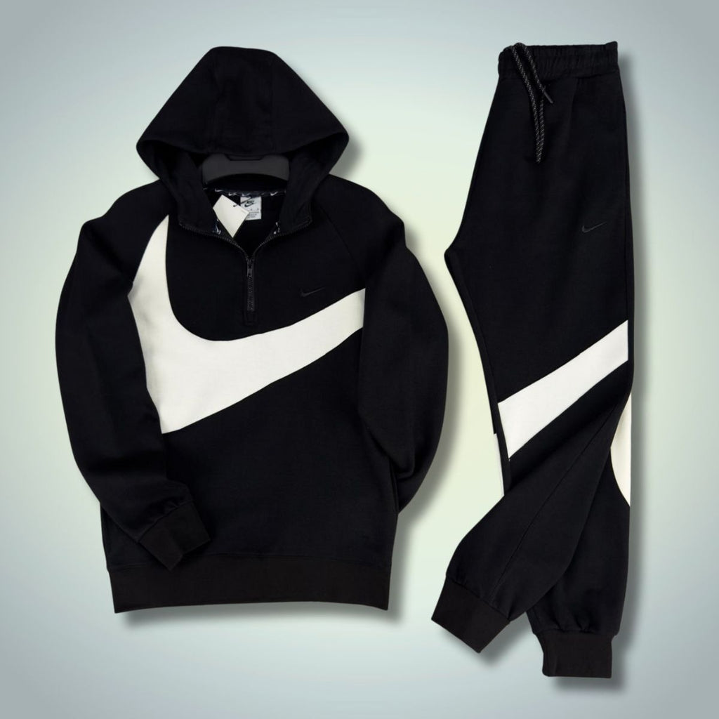 Nike мъжки спортен екип, голямо лого, черен. Premium качество