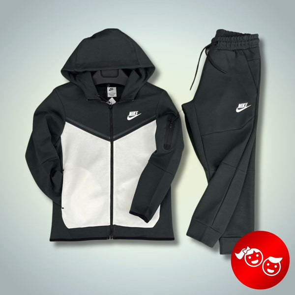 Nike Tech Fleece детски спортен екип, графитено и бяло. Premium качество