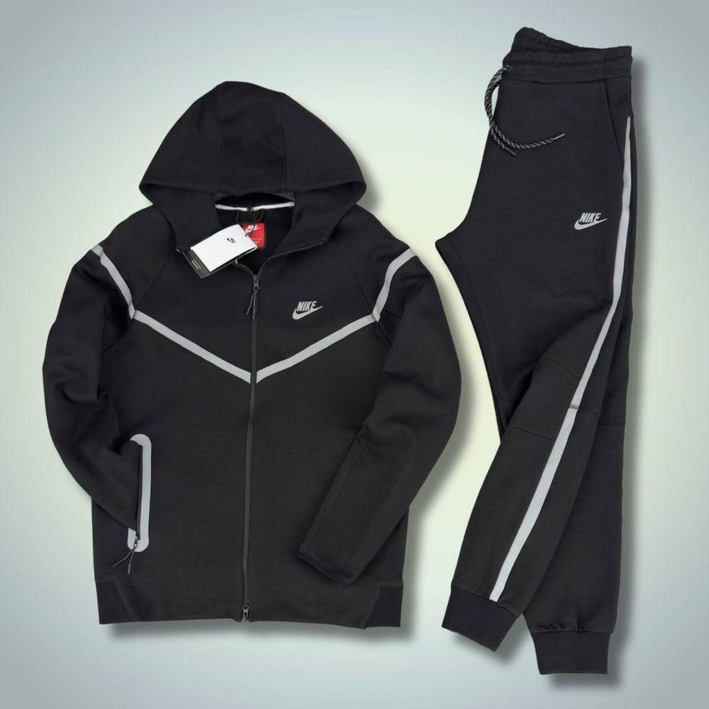 Nike Tech Fleece мъжки спортен екип, рефлективен, черен. Premium качество