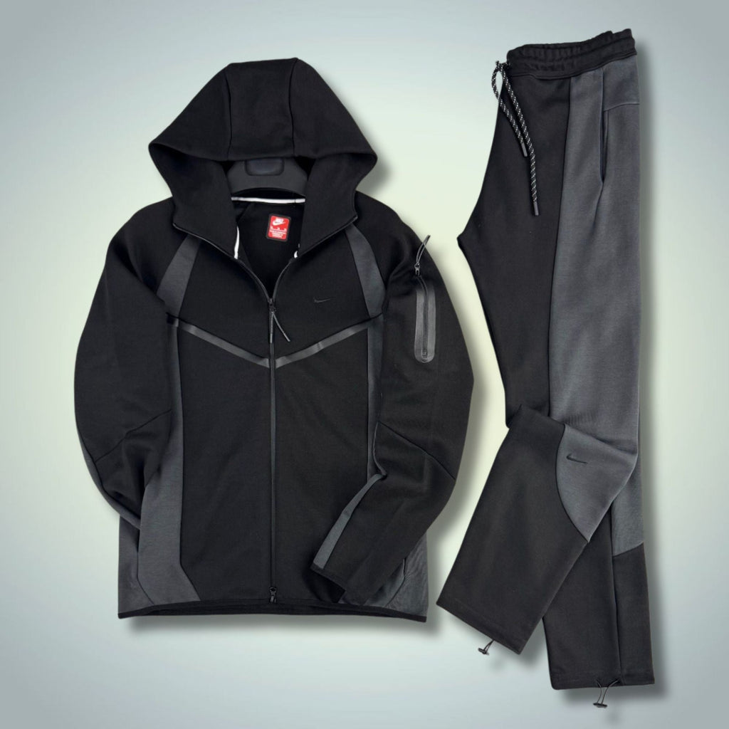 Nike Tech Fleece мъжки спортен екип, черно-графитен. Модел 2026. Premium качество