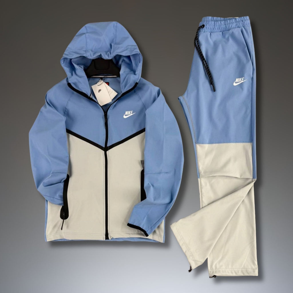 Nike Tech Fleece мъжки шушляков спортен екип, синьо-бял. Premium качество