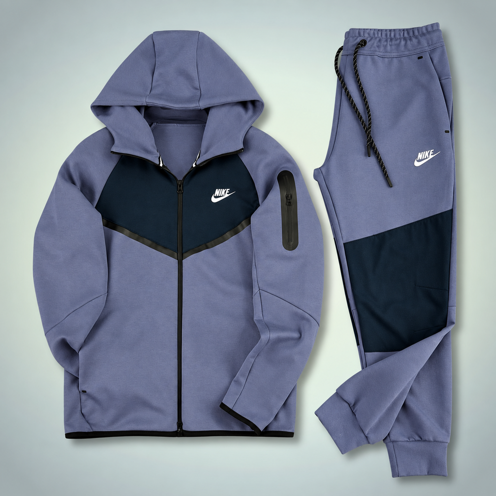 Nike Tech Fleece мъжки спортен екип, син - тъмносин. Модел 2024. Premium качество