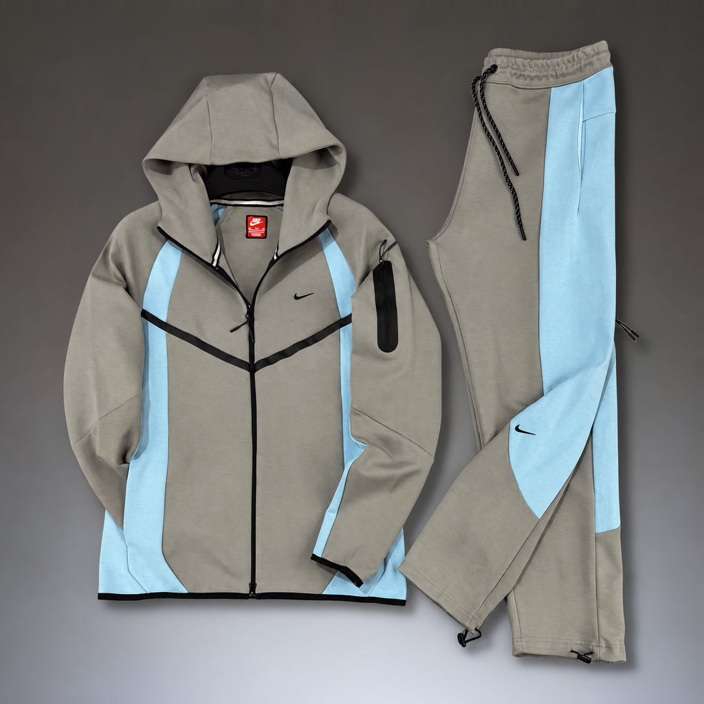 Nike Tech Fleece Men 2026. Gray-Light Blue