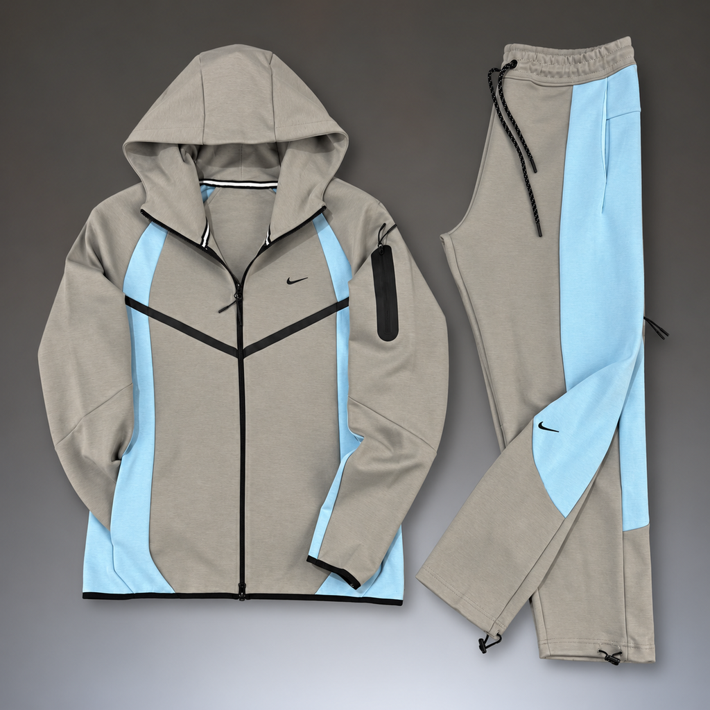 Nike Tech Fleece мъжки спортен екип, сив - светлосин. Модел 2026. Premium качество