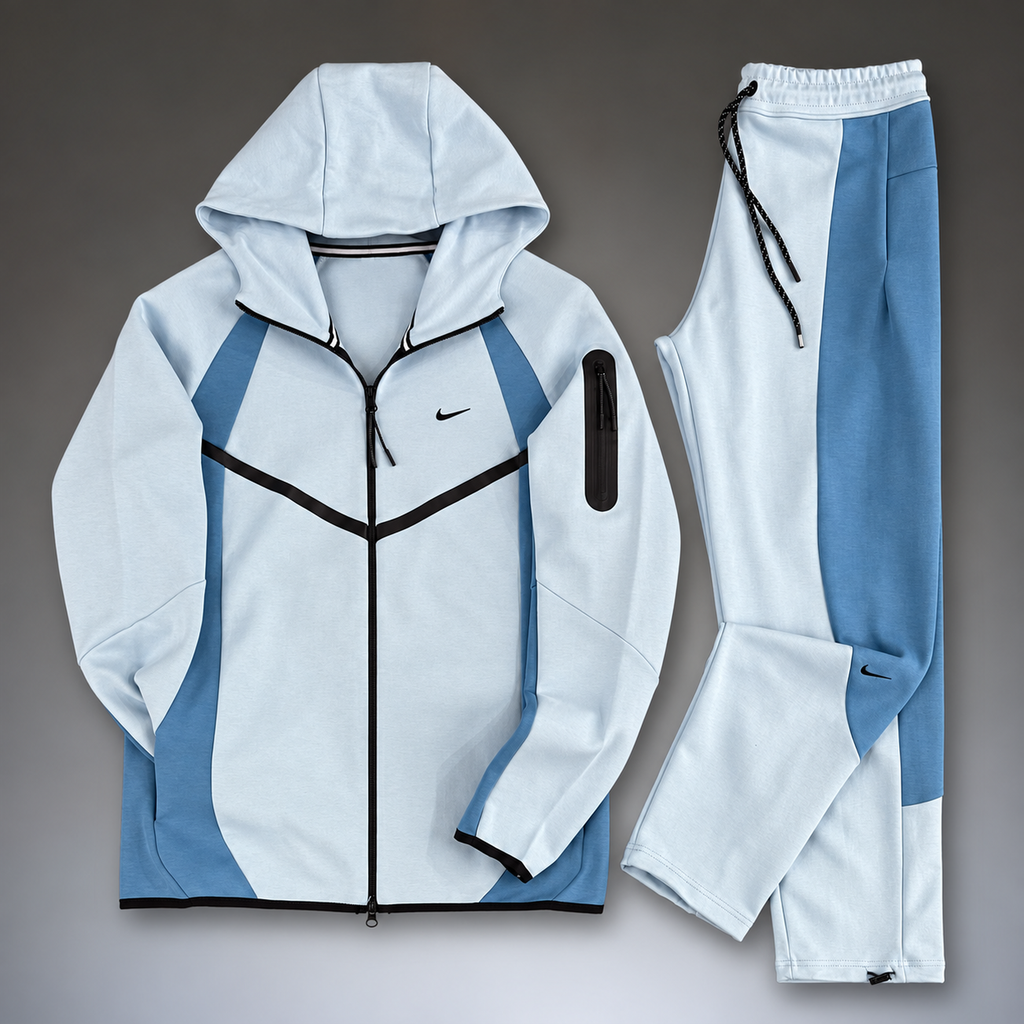 Nike Tech Fleece мъжки спортен екип, светлосин - син. Модел 2026. Premium качество