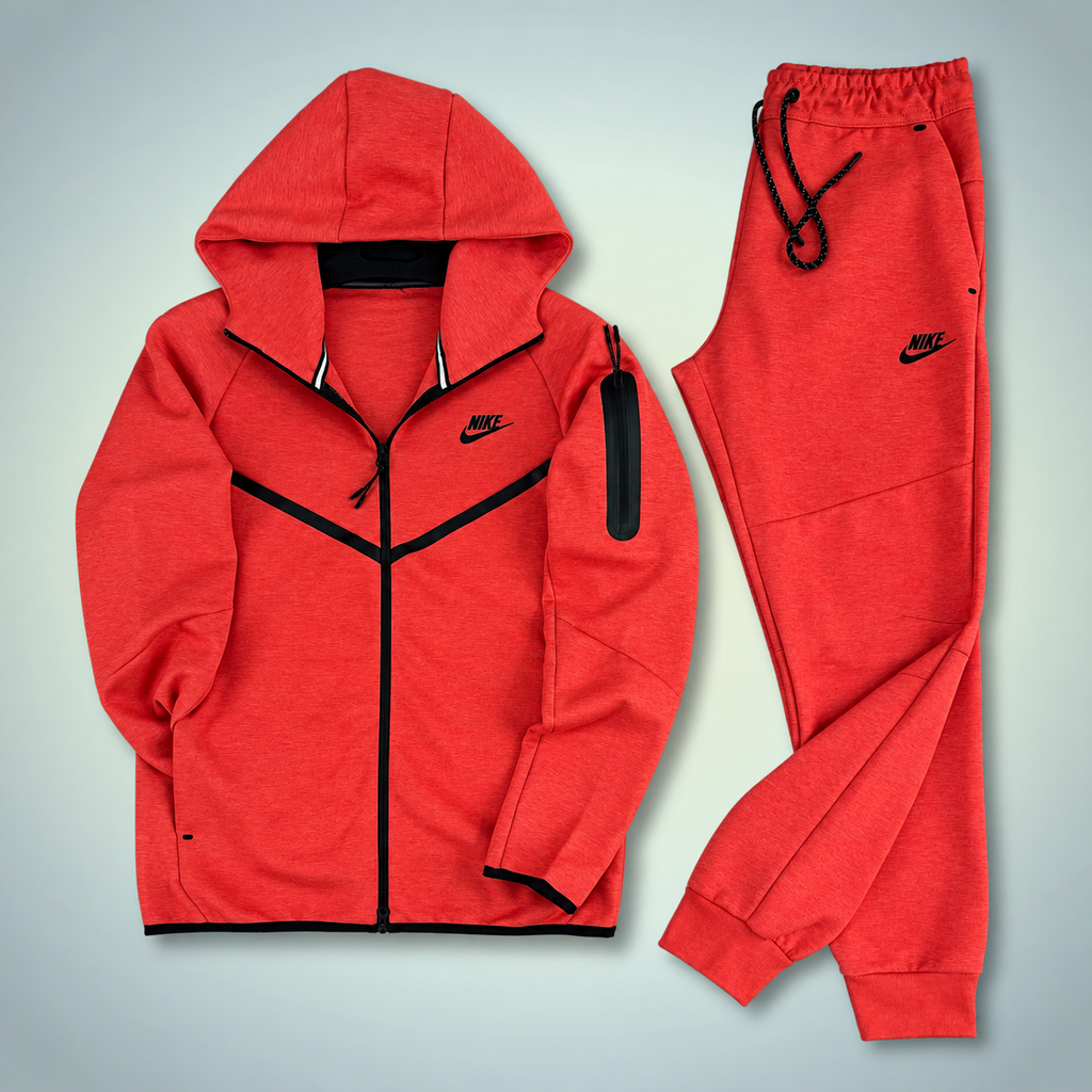 Nike Tech Fleece мъжки спортен екип, корал. Модел 2024. Premium качество