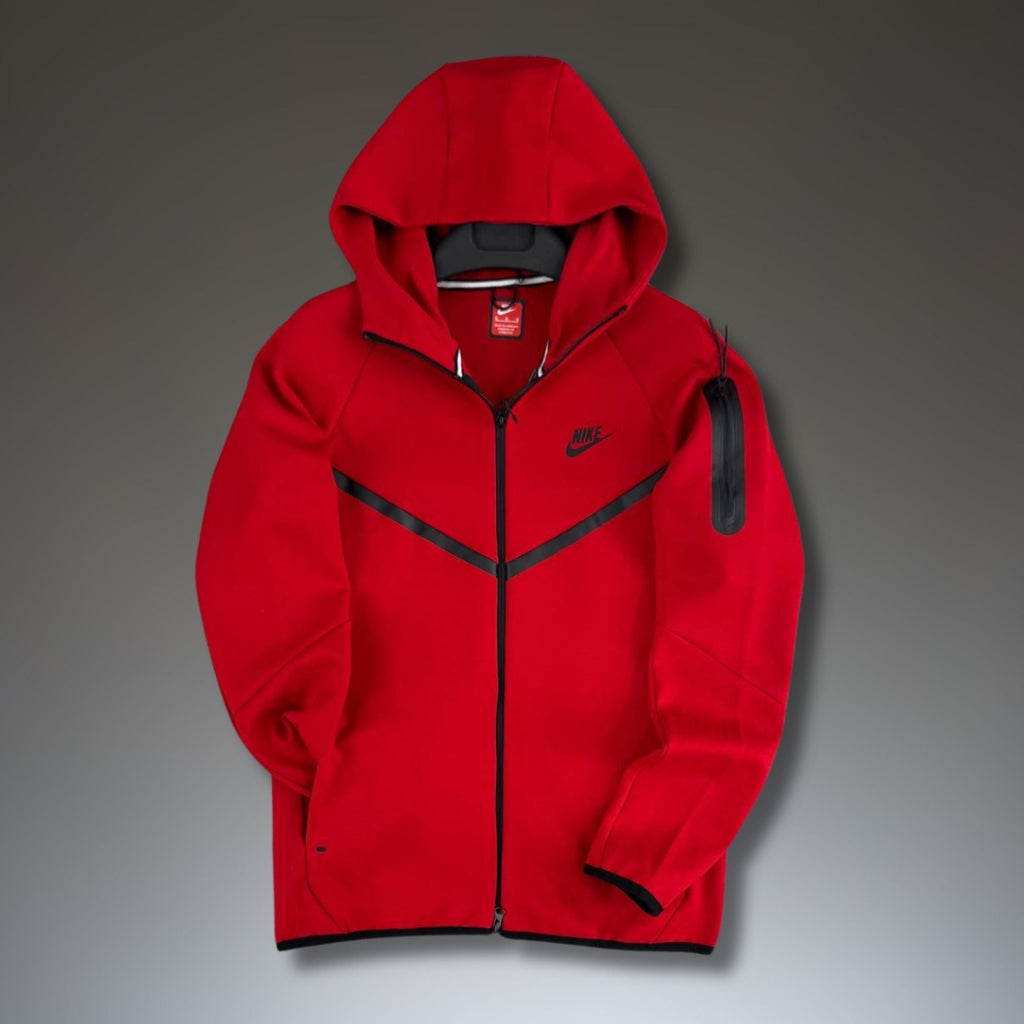 Nike Tech Fleece мъжки суичър, червен. Модел 2024. Premium качество