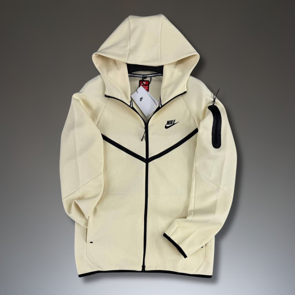 Nike Tech Fleece мъжки суичър, мръснобял. Модел 2024. Premium качество