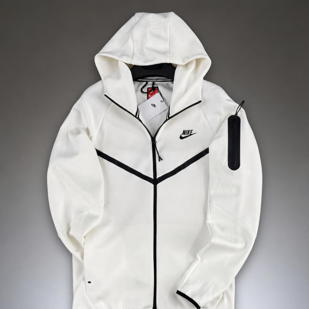 Nike Tech Fleece мъжки суичър, бял. Модел 2024. Premium качество