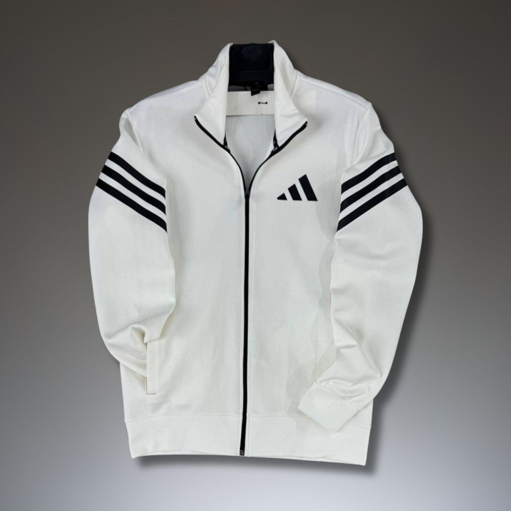 Adidas мъжки суичър, вертикални линии, бял. Premium качество