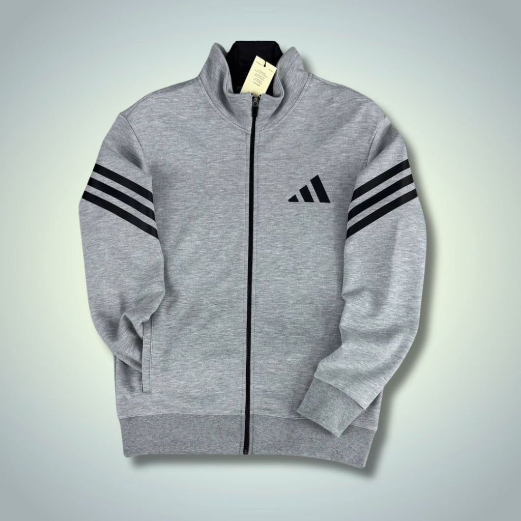 Adidas мъжки суичър, вертикални линии, класическо сив. Premium качество