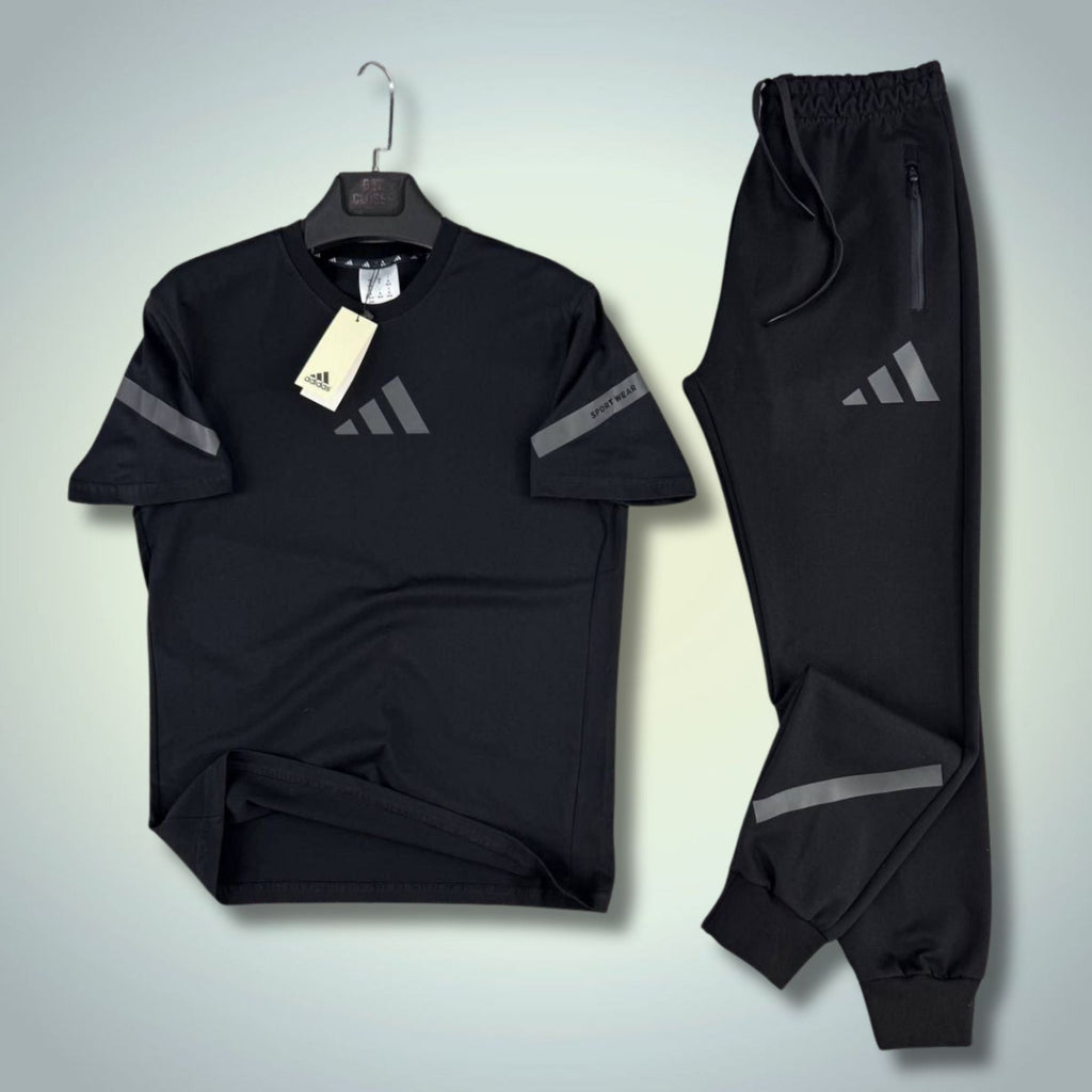 Adidas мъжки летен спортен екип, черен. 2026. Premium качество