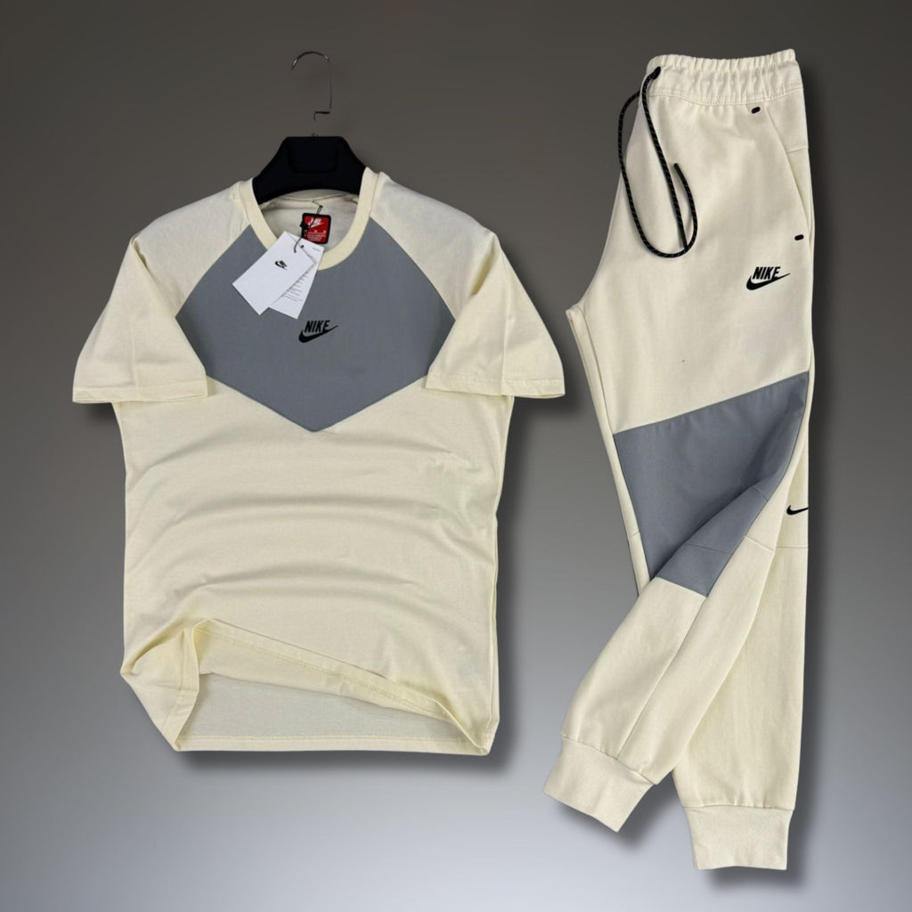 Nike Tech Fleece мъжки летен спортен екип, мръсно бяло-сив. 2026. Premium качество