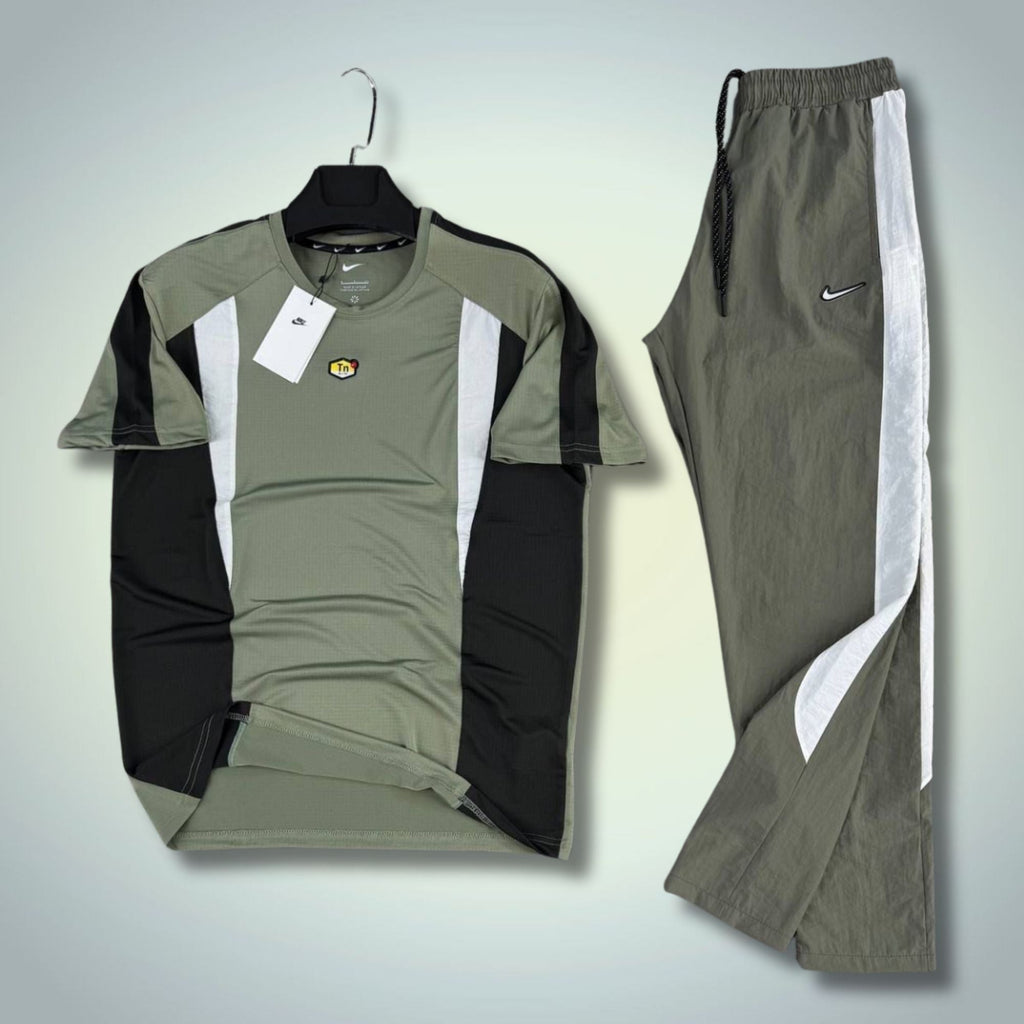 Nike TN мъжки летен спортен екип, маслинено зелен. Premium качество