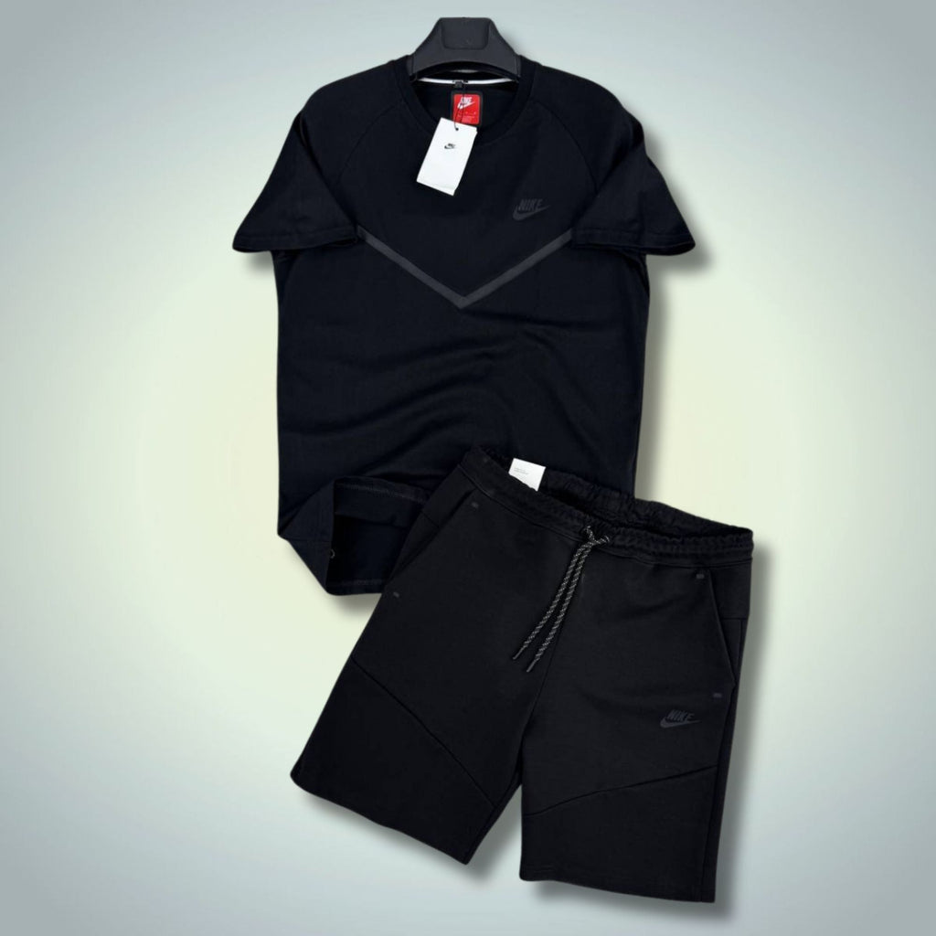 Nike Tech Fleece мъжки къс спортен екип, черен. Premium качество