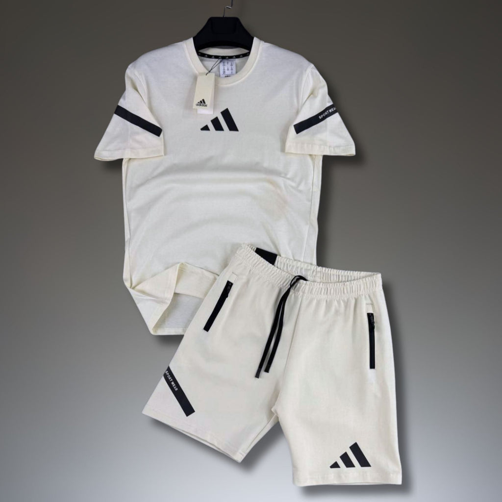 Adidas Z.N.E. мъжки къс спортен екип, мръснобял. Premium качество