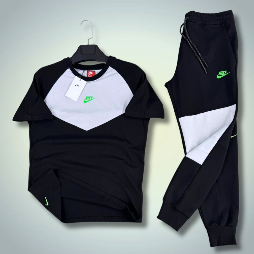 Nike Tech Fleece мъжки летен спортен екип, черно-бял. 2026. Premium качество