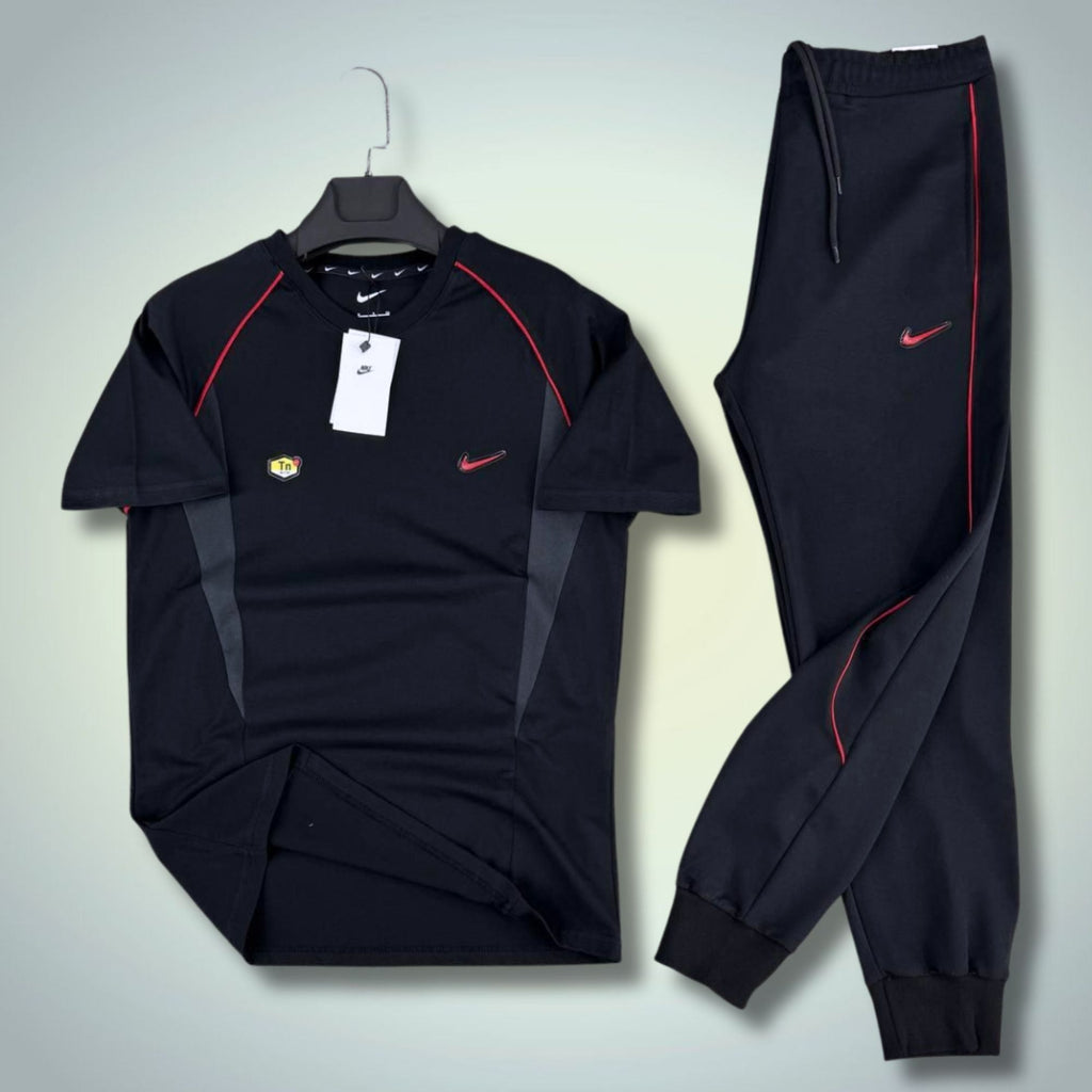 Nike TN мъжки летен спортен екип, черно-червен. Premium качество