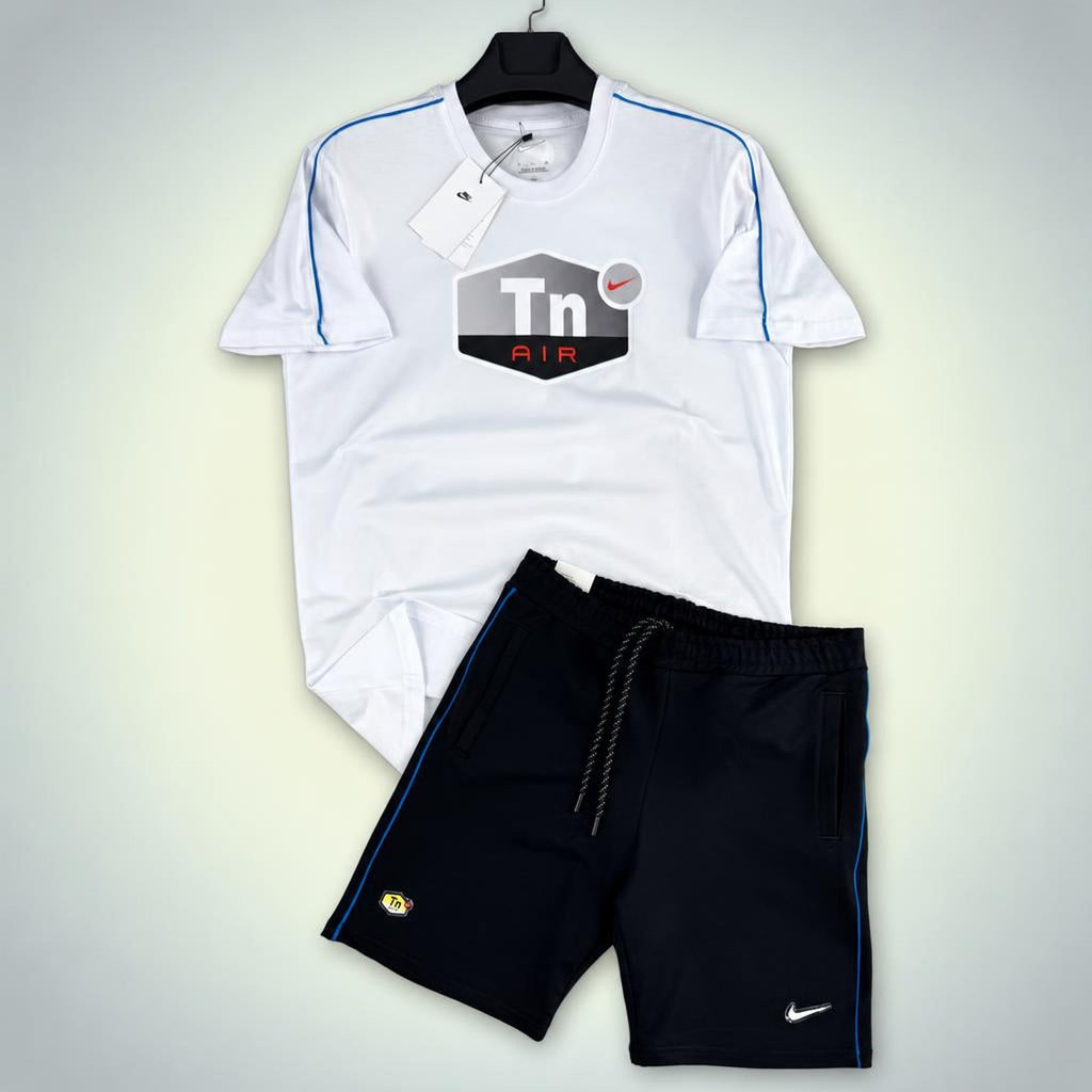 Nike TN Big Logo мъжки къс спортен екип, бяло-черeн. Premium качество