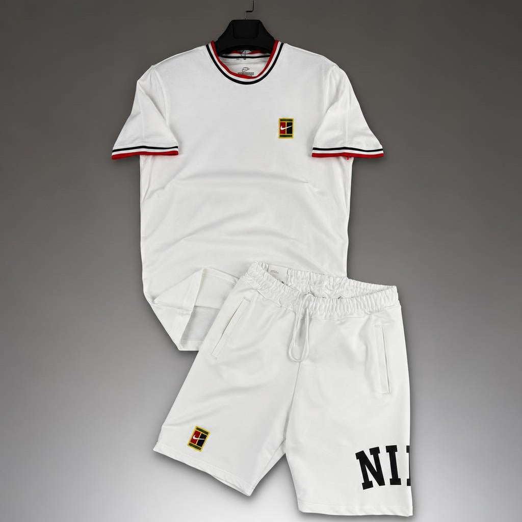 Nike Tennis мъжки къс спортен екип, бял. Premium качество