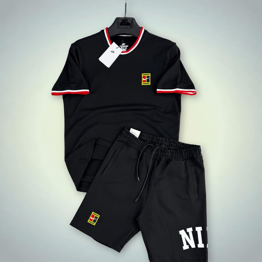 Nike Tennis мъжки къс спортен екип, черен. Premium качество
