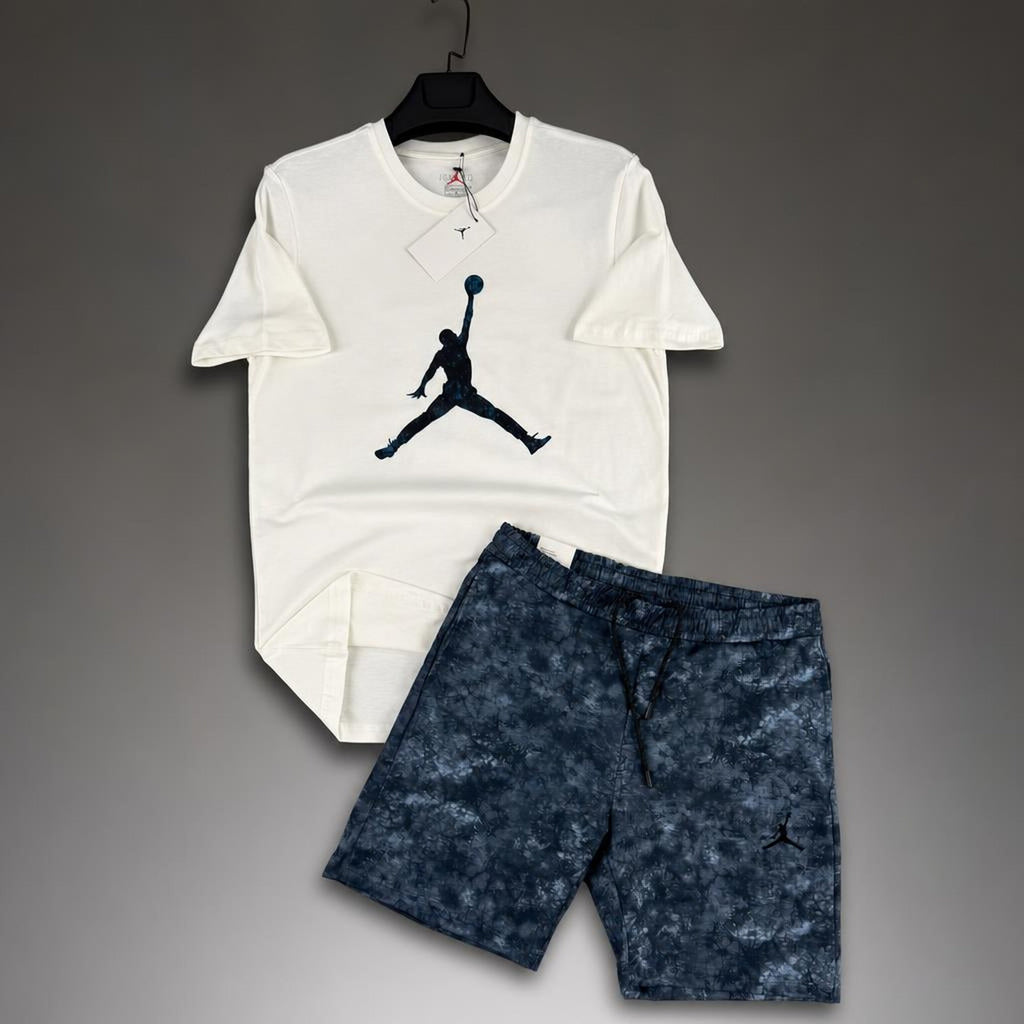 Jordan Big Logo мъжки къс спортен екип, бяло-сив. Premium качество