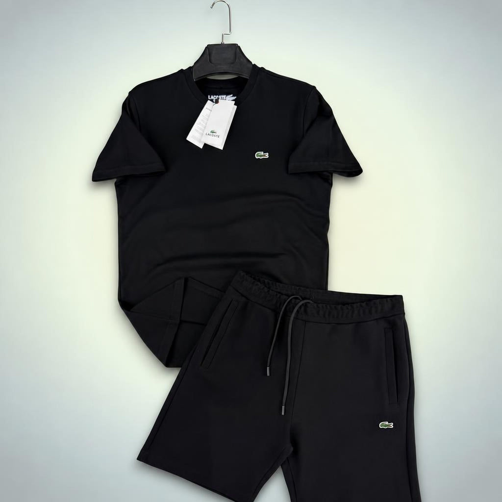 Lacoste Classic мъжки къс спортен екип, черен. Premium качество