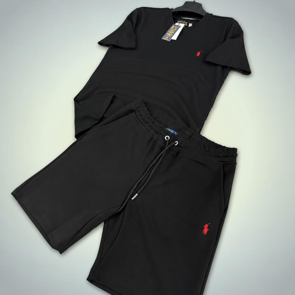 Ralph Lauren Classic мъжки къс спортен екип, черен. Premium качество