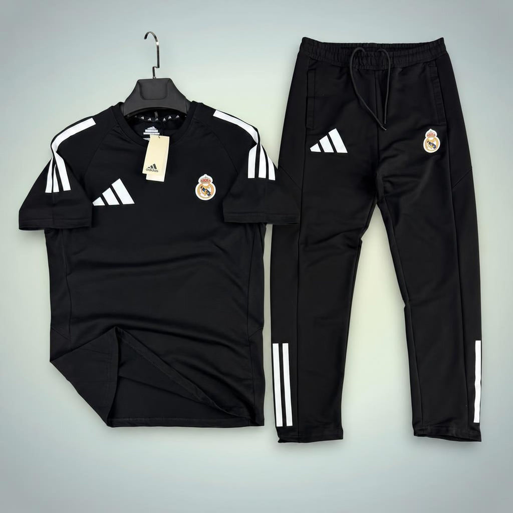 Adidas Real Madrid мъжки летен спортен екип, черен. Premium качество