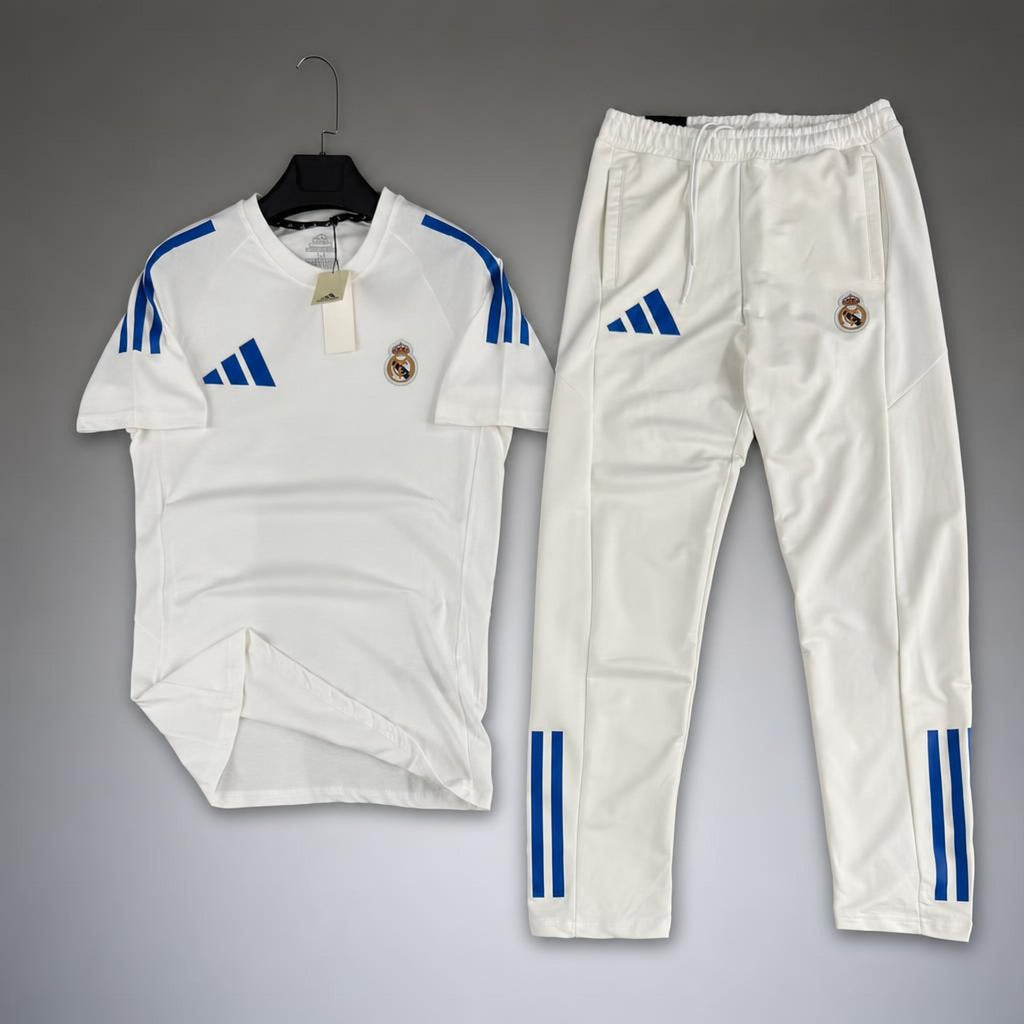 Adidas Real Madrid мъжки летен спортен екип, бял. Premium качество
