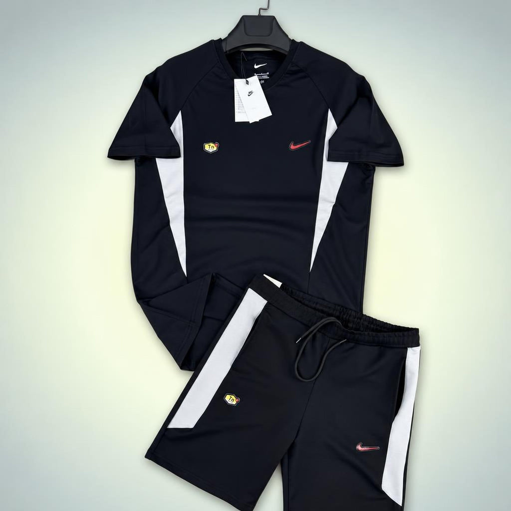 Nike TN мъжки къс спортен екип, комбинация от два цвята черно и бяло. Premium качество