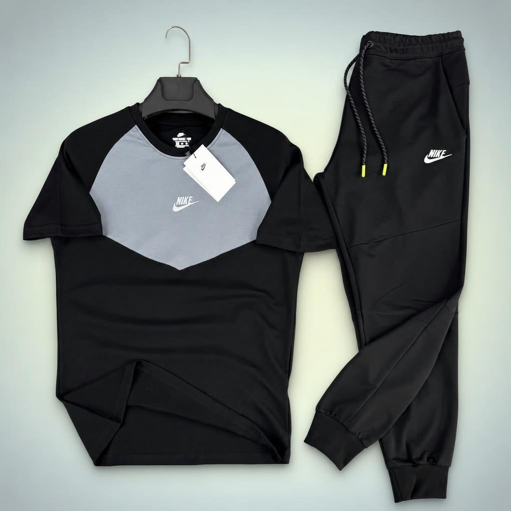 Nike Air Max мъжки летен спортен екип, черно-сив. Premium качество
