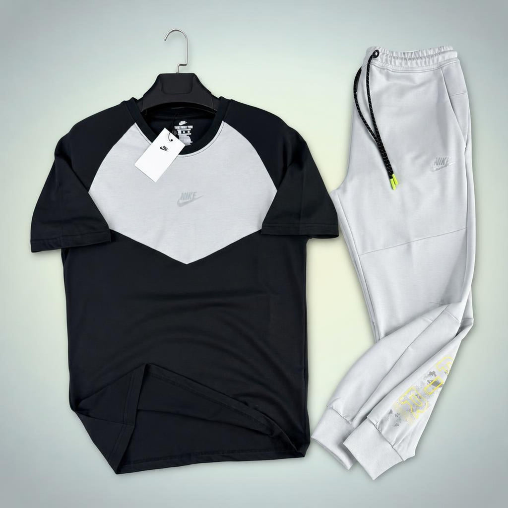 Nike Air Max мъжки летен спортен екип, черно-сив. Premium