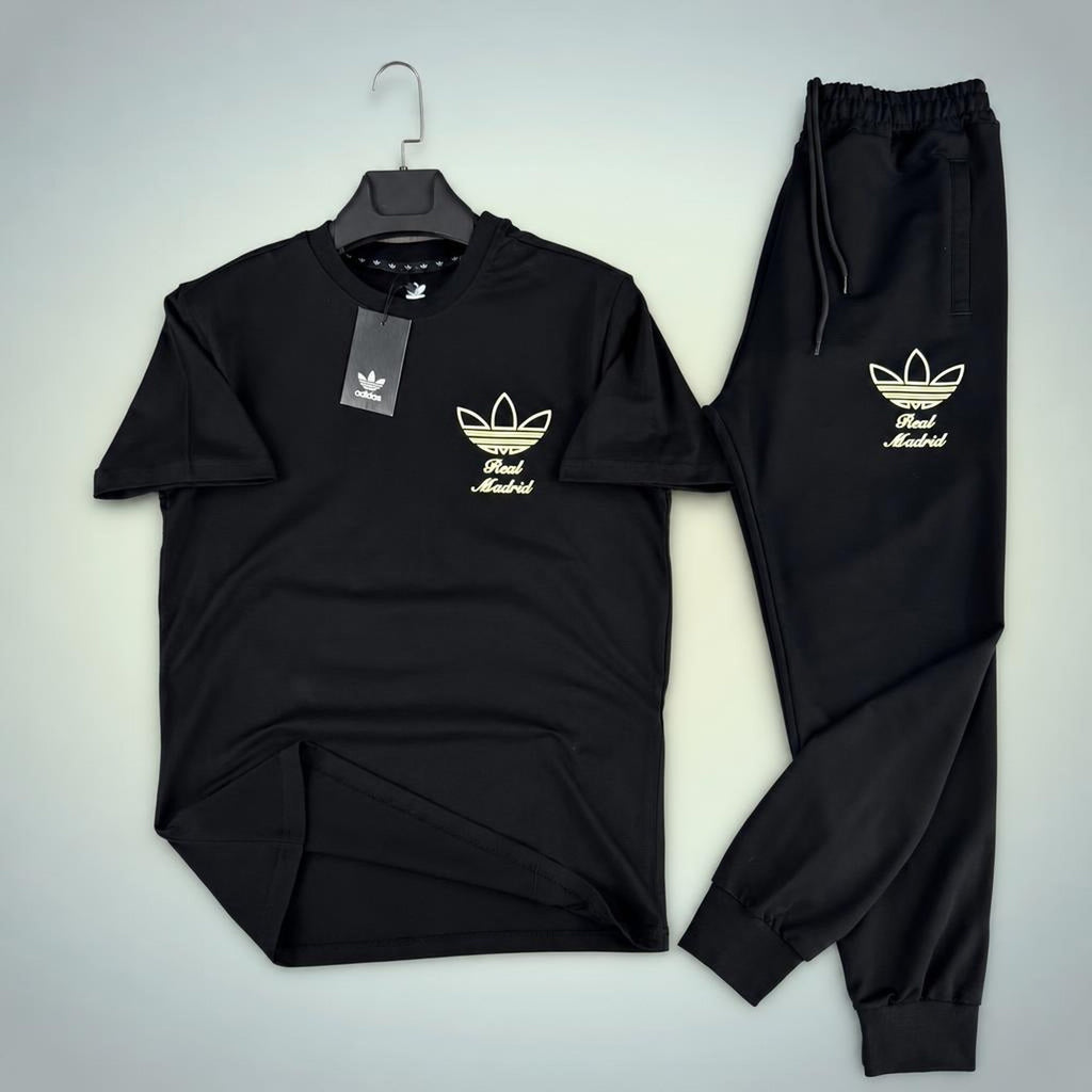Adidas Real Madrid Street style мъжки летен спортен екип, черен. Premium качество