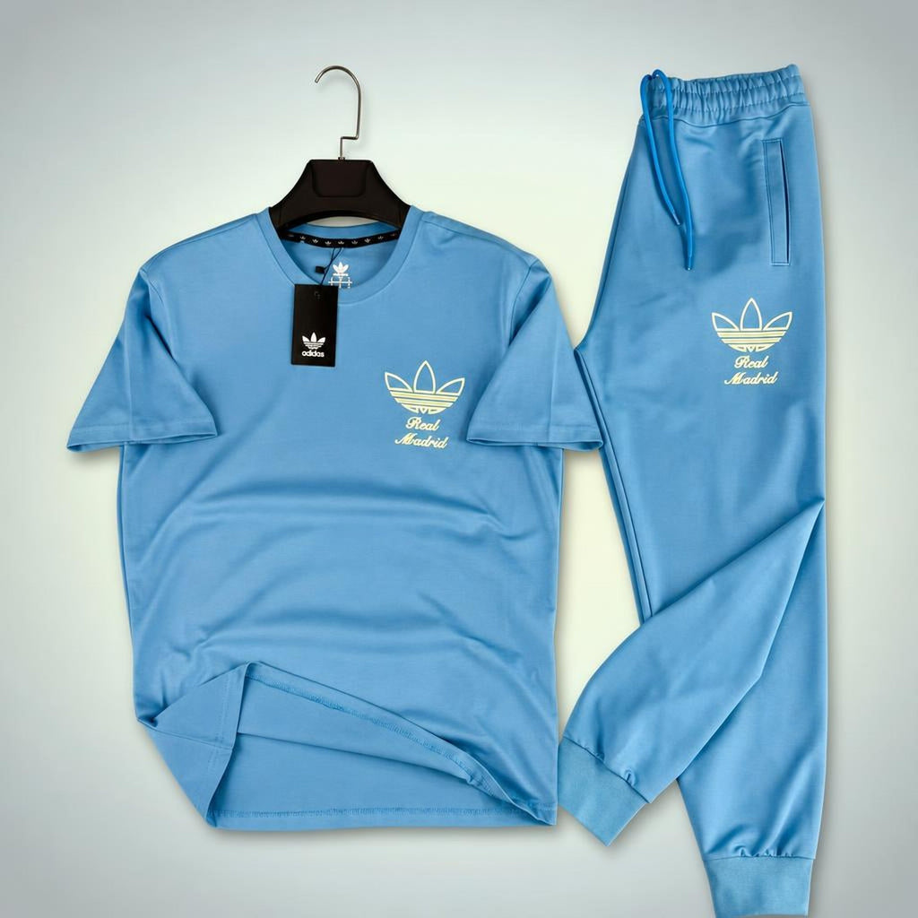 Adidas Real Madrid Street style мъжки летен спортен екип, син. Premium качество
